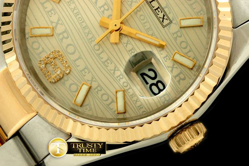 롤렉스 SS/YG TT Champagne Swiss Eta 2836/3135Real Diamond -RDJ0204C