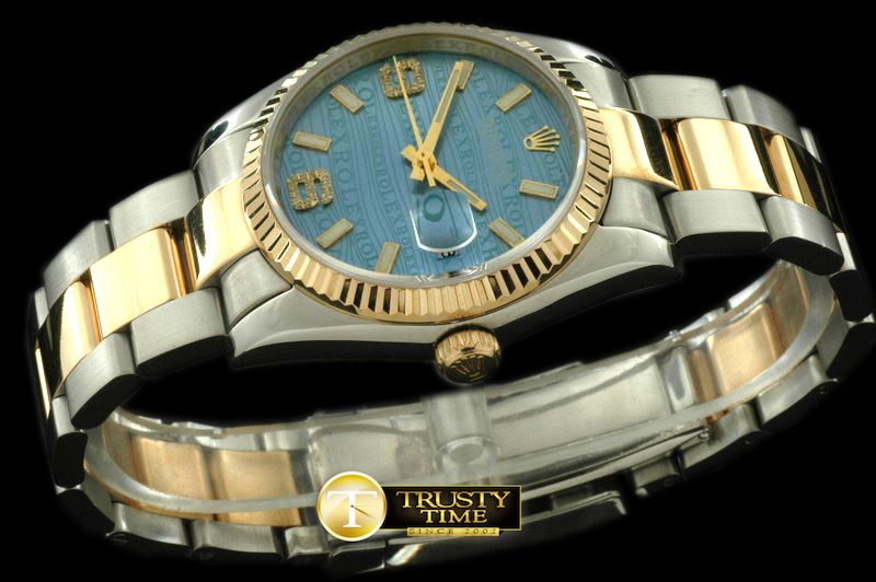 롤렉스 SS/YG TT Blue Asian Eta 2836/3135Real Diamond -RDJ0205B