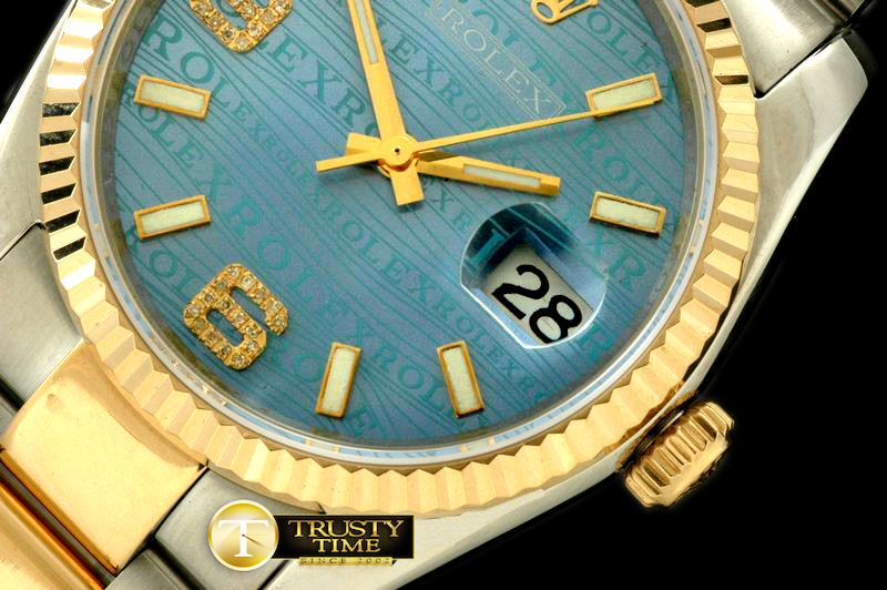 롤렉스 SS/YG TT Blue Asian Eta 2836/3135Real Diamond -RDJ0205B
