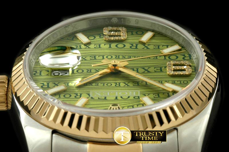 롤렉스 SS/YG TT Khaki Asian 2813Real Diamonds -RDJ0206A