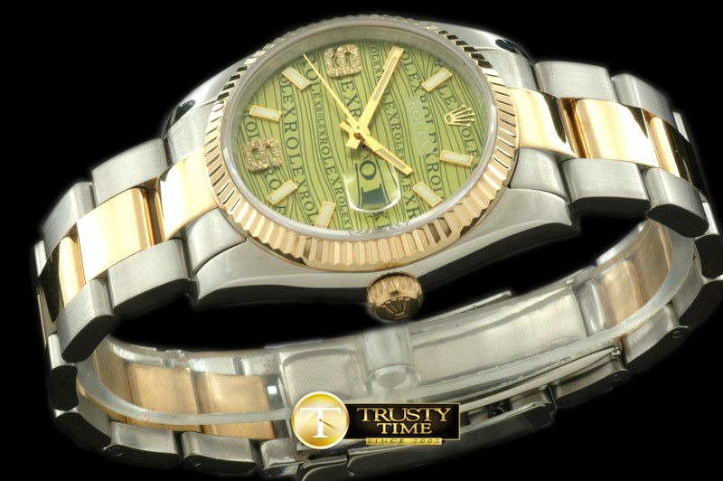 롤렉스 SS/YG TT Khaki Asian Eta 2836/3135Real Diamond -RDJ0206B