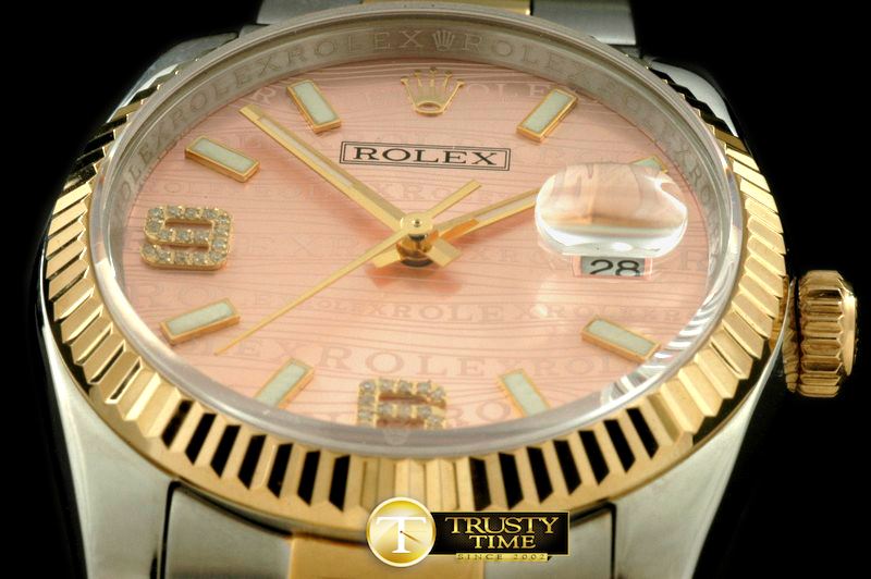 롤렉스 SS/YG TT Salmon Asian 2813Real Diamonds -RDJ0207A