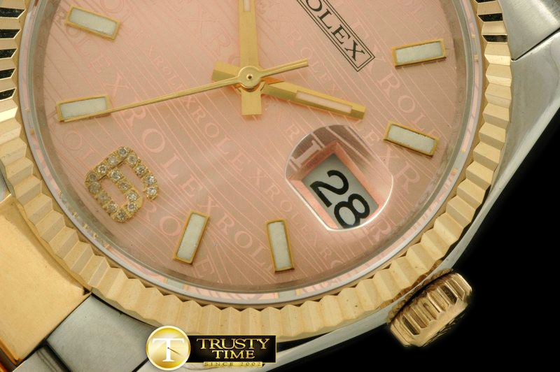 롤렉스 SS/YG TT Salmon Swiss Eta 2836/3135Real Diamond -RDJ0207C