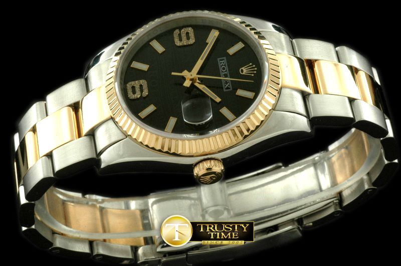 롤렉스 SS/YG TT Black Asian Eta 2836/3135Real Diamond -RDJ0208B