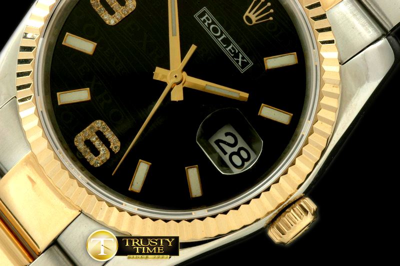 롤렉스 SS/YG TT Black Asian Eta 2836/3135Real Diamond -RDJ0208B