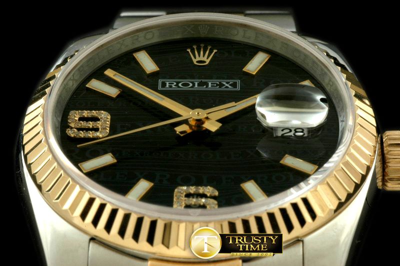 롤렉스 SS/YG TT Black Asian Eta 2836/3135Real Diamond -RDJ0208B