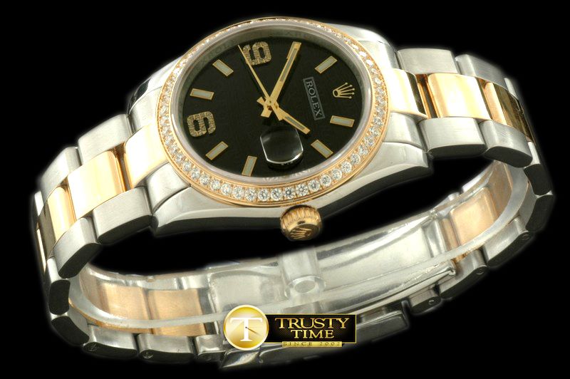 롤렉스 SS/YG TT Black Asian Eta 2836/3135Real Diamond -RDJ0209B