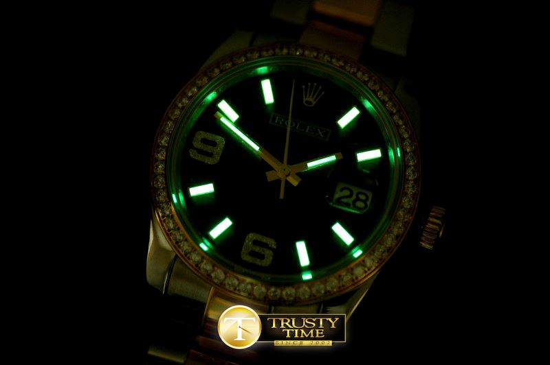 롤렉스 SS/YG TT Black Asian Eta 2836/3135Real Diamond -RDJ0209B