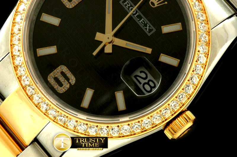 롤렉스 SS/YG TT Black Asian Eta 2836/3135Real Diamond -RDJ0209B