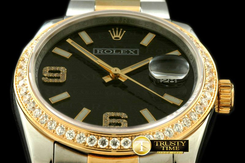 롤렉스 SS/YG TT Black Swiss Eta 2836/3135Real Diamond -RDJ0209C
