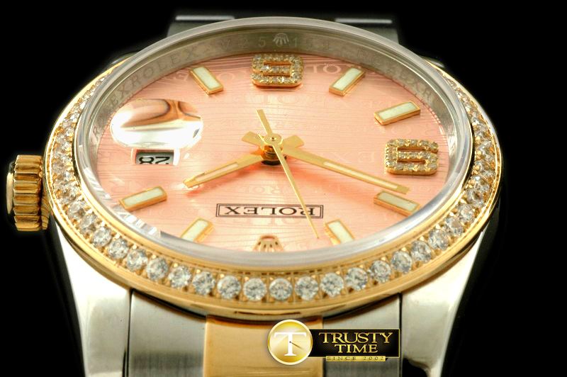 롤렉스 SS/YG TT Salmon Asian 2813Real Diamonds -RDJ0210A