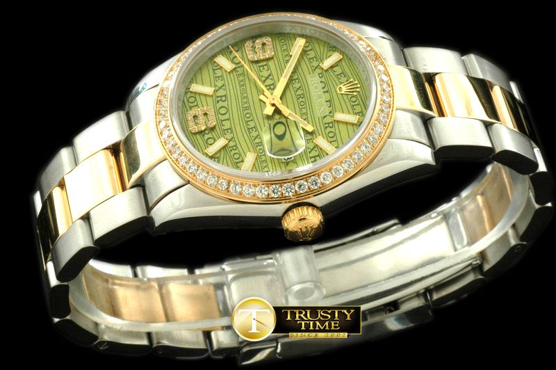 롤렉스 SS/YG TT Khaki Swiss Eta 2836/3135Real Diamond -RDJ0211C