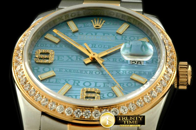 롤렉스 SS/YG TT Blue Asian 2813Real Diamonds -RDJ0212A