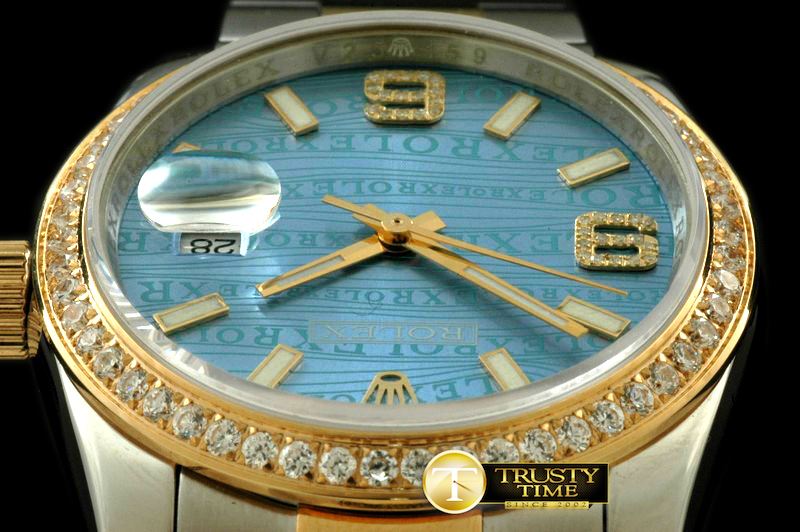 롤렉스 SS/YG TT Blue Asian 2813Real Diamonds -RDJ0212A