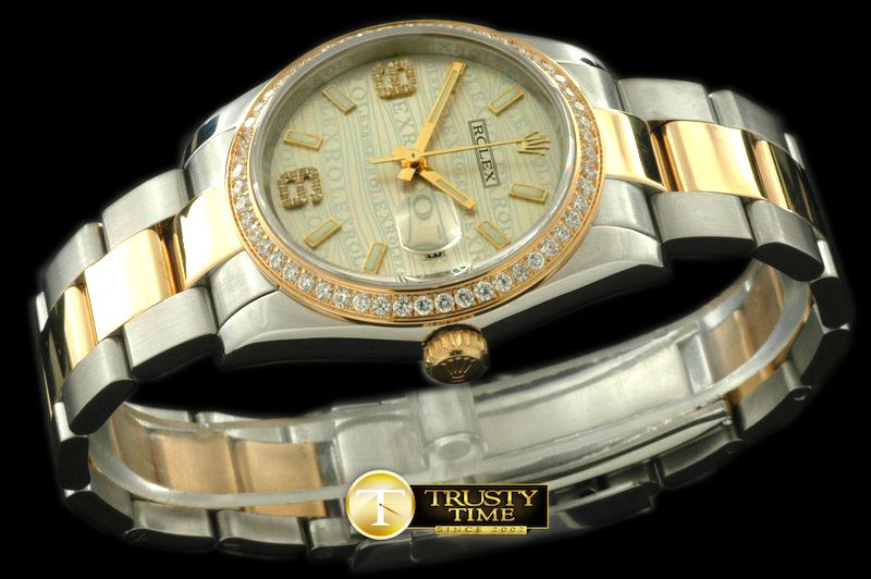 롤렉스 SS/YG TT Champagne Asian Eta 2836/3135Real Diamond -RDJ0213B