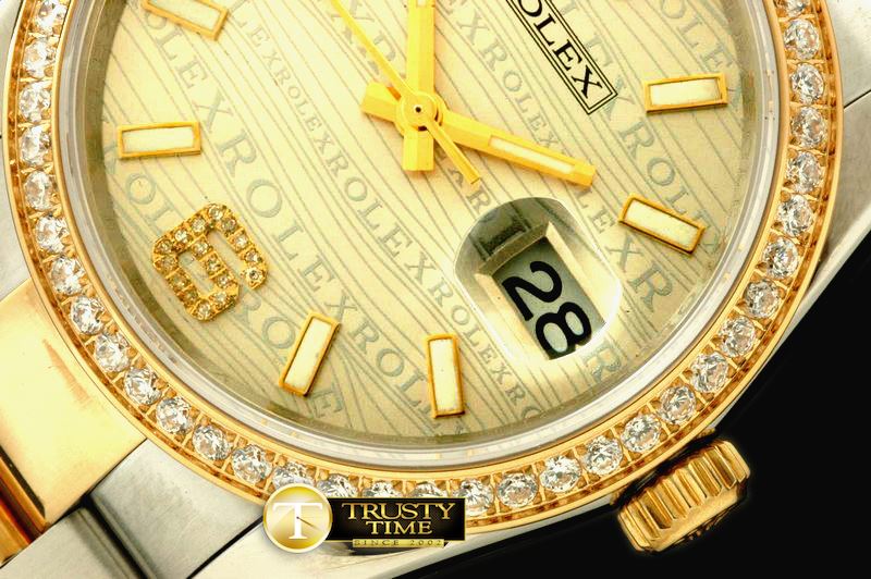 롤렉스 SS/YG TT Champagne Asian Eta 2836/3135Real Diamond -RDJ0213B
