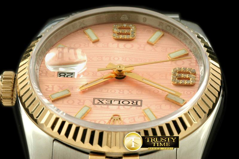 롤렉스 SS/YG TT Salmon Asian 2813Real Diamond -RDJ0214D