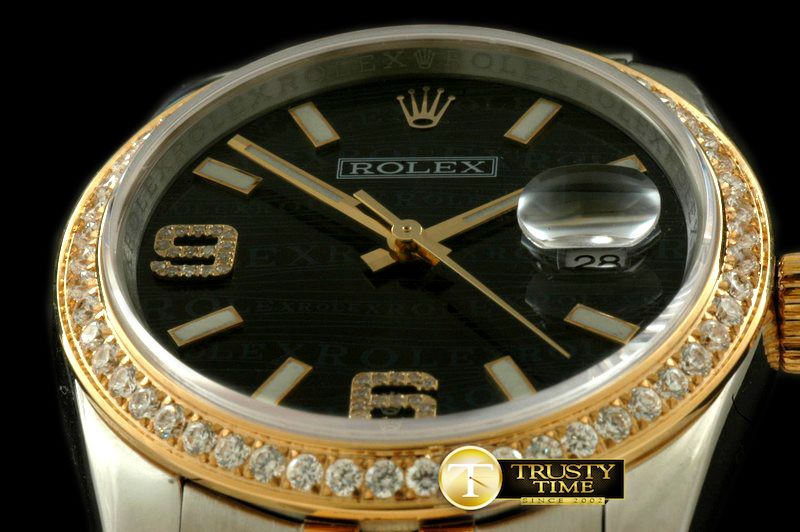 롤렉스 SS/YG TT Black Asian 2813Real Diamond -RDJ0214F
