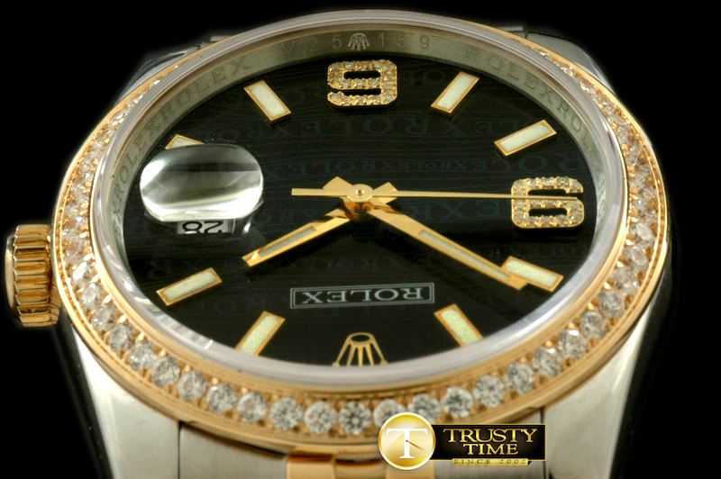 롤렉스 SS/YG TT Black Asian 2813Real Diamond -RDJ0214F