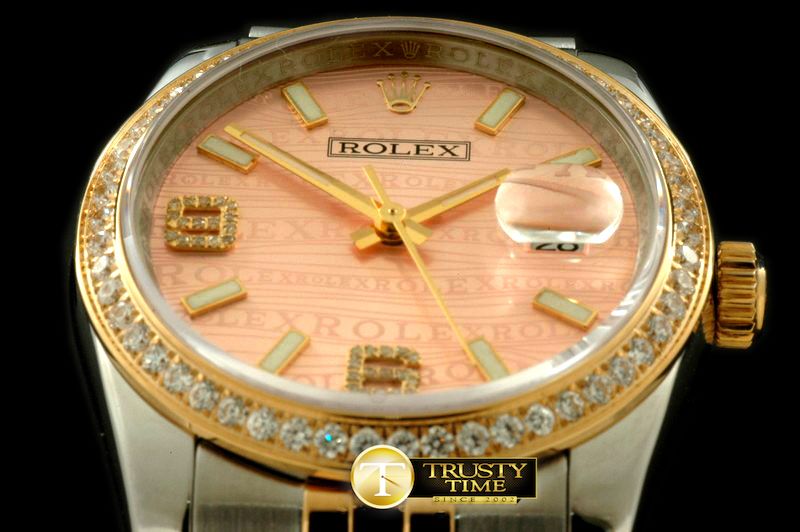 롤렉스 SS/YG TT Salmon Asian 2813Real Diamond -RDJ0214G