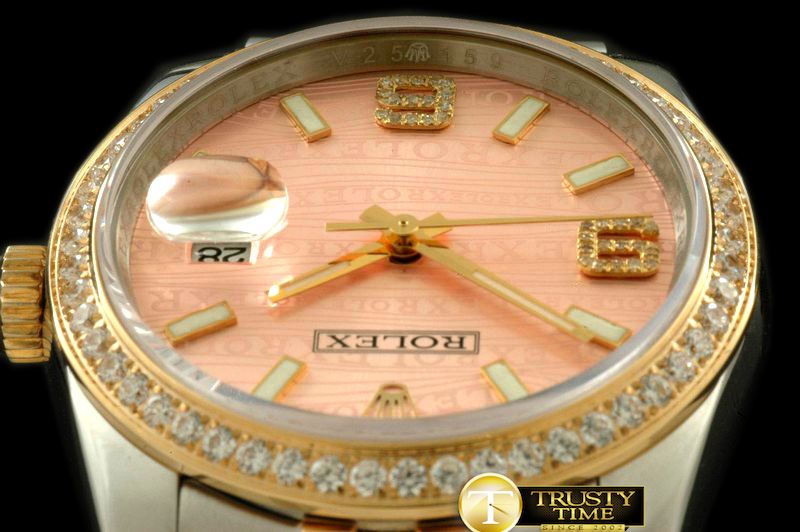 롤렉스 SS/YG TT Salmon Asian 2813Real Diamond -RDJ0214G