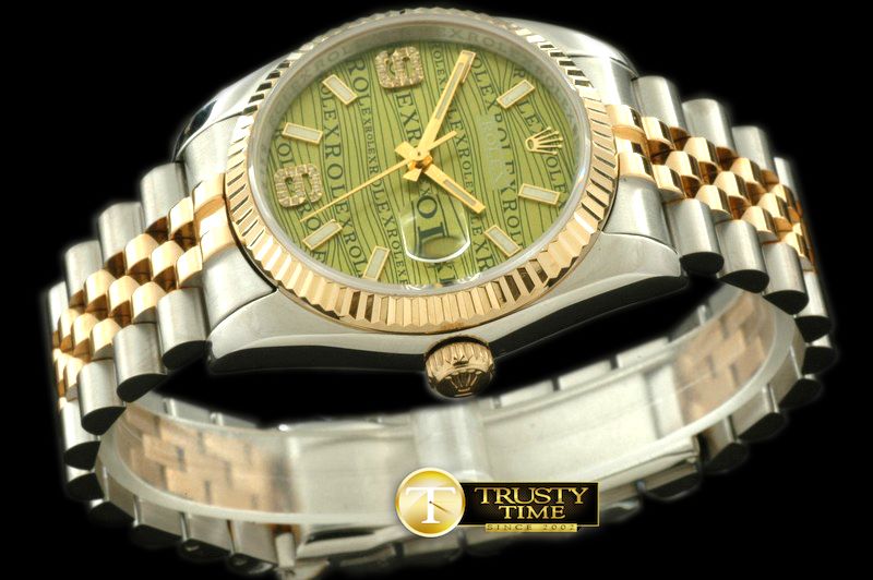 롤렉스 SS/YG TT Khaki Swiss Eta 2836/3135Real Diamond -RDJ0215C