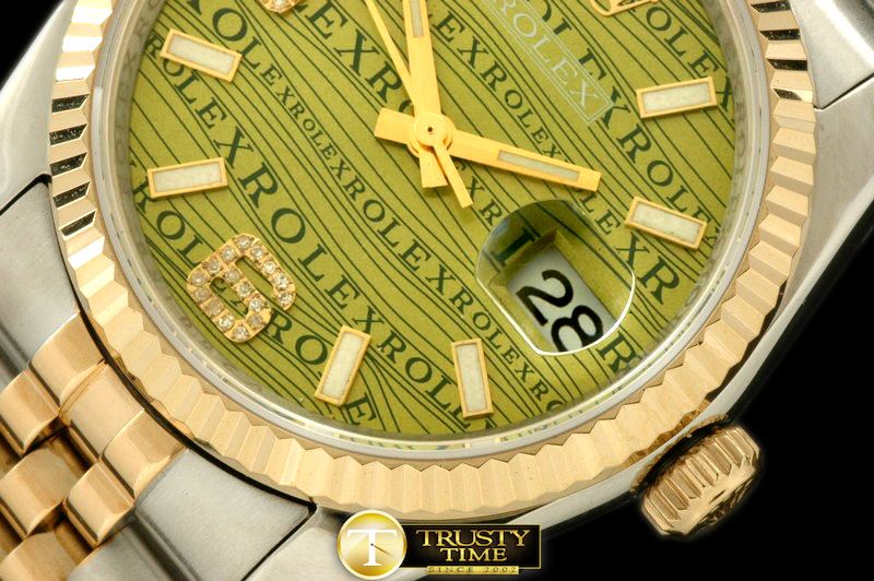 롤렉스 SS/YG TT Khaki Swiss Eta 2836/3135Real Diamond -RDJ0215C