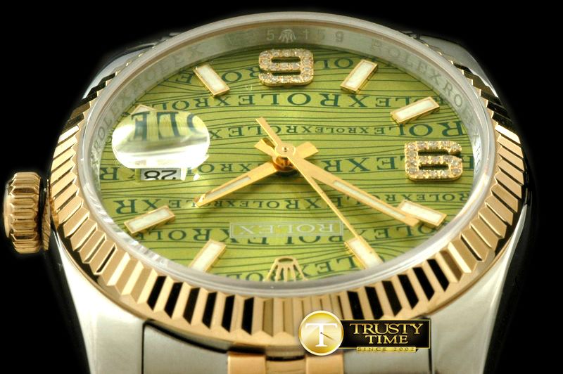 롤렉스 SS/YG TT Khaki Swiss Eta 2836/3135Real Diamond -RDJ0215C