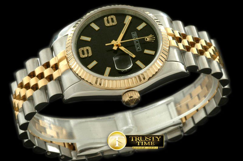 롤렉스 SS/YG TT Black Swiss Eta 2836/3135Real Diamond -RDJ0215E