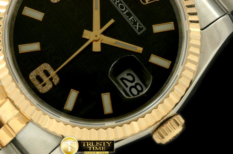 롤렉스 SS/YG TT Black Swiss Eta 2836/3135Real Diamond -RDJ0215E