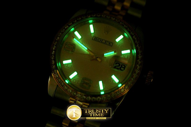 롤렉스 SS/YG TT Samon Swiss Eta 2836/3135Real Diamond -RDJ0215G