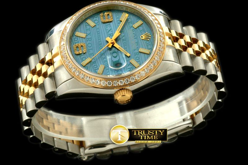 롤렉스 SS/YG TT Blue Swiss Eta 2836/3135Real Diamond -RDJ0215I