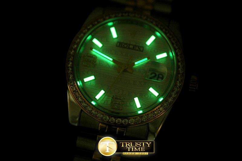 롤렉스 SS/YG TT Champagne Swiss Eta 2836/3135Real Diamond -RDJ0215J