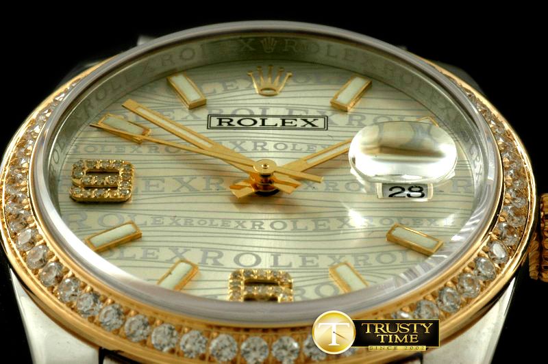 롤렉스 SS/YG TT Champagne Swiss Eta 2836/3135Real Diamond -RDJ0215J