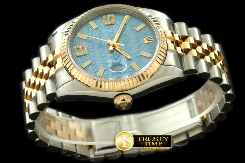 롤렉스 SS/YG TT Blue Asian Eta 2836/3135Real Diamond -RDJ0216B