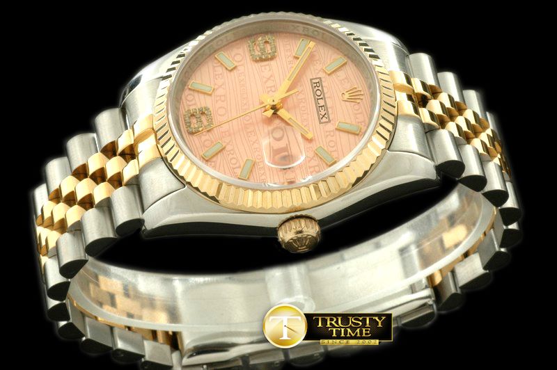 롤렉스 SS/YG TT Salmon Asian Eta 2836/3135Real Diamond -RDJ0216D