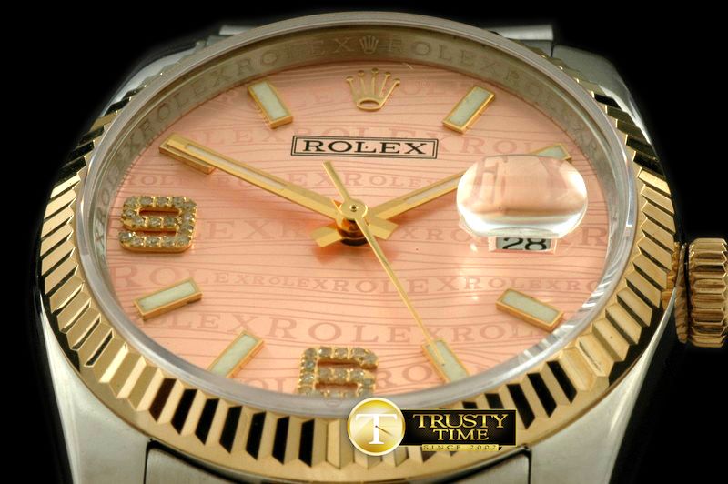 롤렉스 SS/YG TT Salmon Asian Eta 2836/3135Real Diamond -RDJ0216D