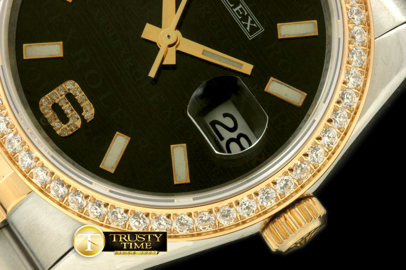 롤렉스 SS/YG TT Black Asian Eta 2836/3135Real Diamond -RDJ0216F
