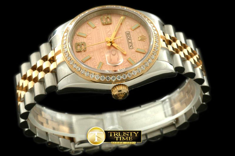 롤렉스 SS/YG TT Salmon Asian Eta 2836/3135Real Diamond -RDJ0216G