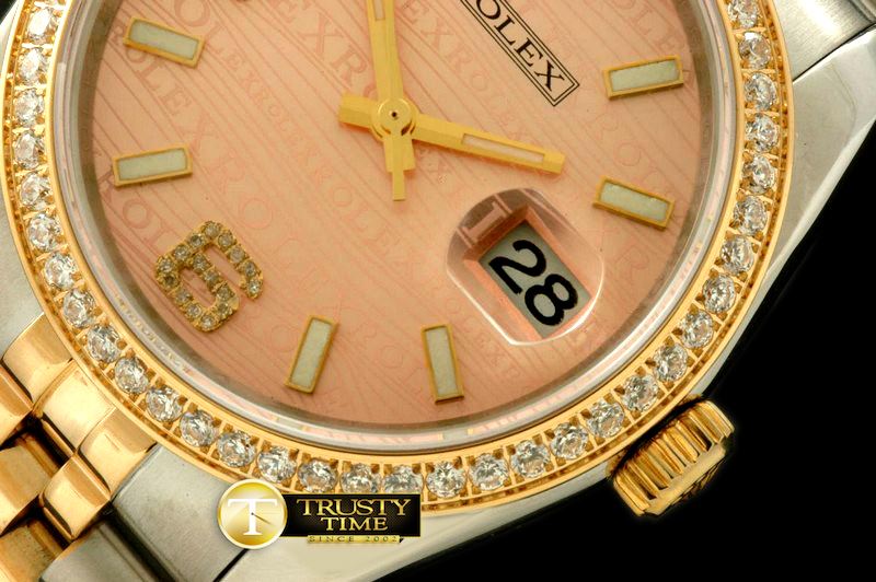 롤렉스 SS/YG TT Salmon Asian Eta 2836/3135Real Diamond -RDJ0216G