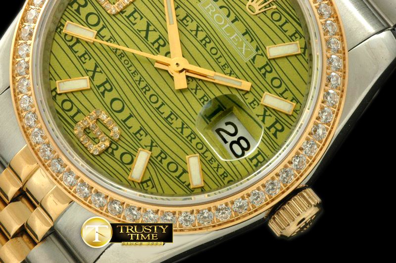 롤렉스 SS/YG TT Khaki Asian Eta 2836/3135Real Diamond -RDJ0216H