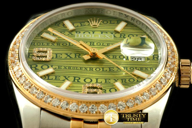 롤렉스 SS/YG TT Khaki Asian Eta 2836/3135Real Diamond -RDJ0216H