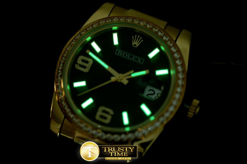 롤렉스 YG/LE Black Asian 2813 28800Real Diamond -RDJ0234C