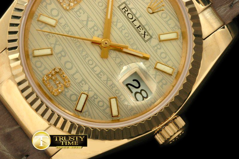 롤렉스 YG/LE Champagne Asian 2813 28800Real Diamond -RDJ0235C