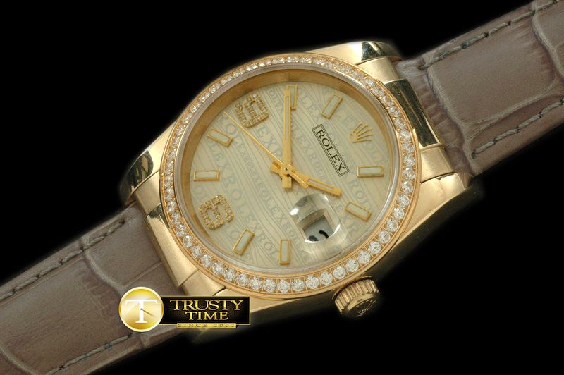 롤렉스 YG/LE Champagne Asian 2813 28800Real Diamond -RDJ0237C
