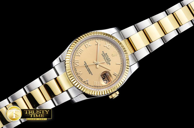 롤렉스 DJ 36mm Oyst Flt YG/SS (Wrap) Gold Roman BP A3135 Mod -RDJ0270A