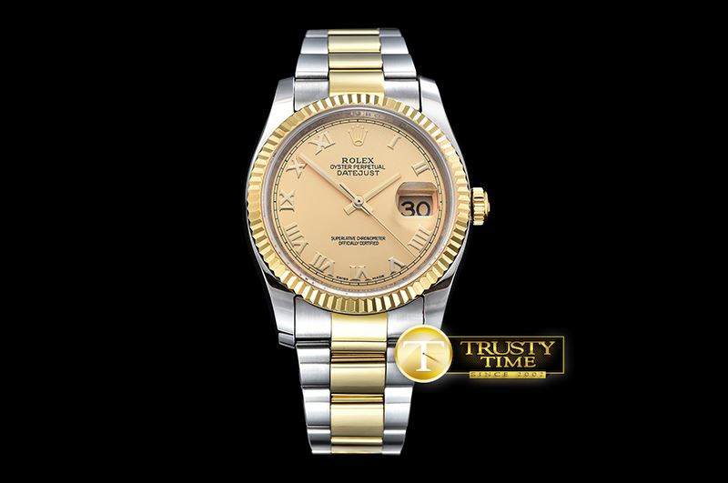 롤렉스 DJ 36mm Oyst Flt YG/SS (Wrap) Gold Roman BP A3135 Mod -RDJ0270A