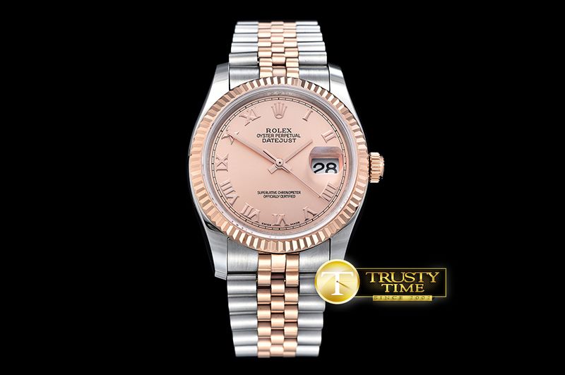 롤렉스 DJ 36mm Jub Flt RG/SS Rose Roman BP A3135 Mod -RDJ0271B