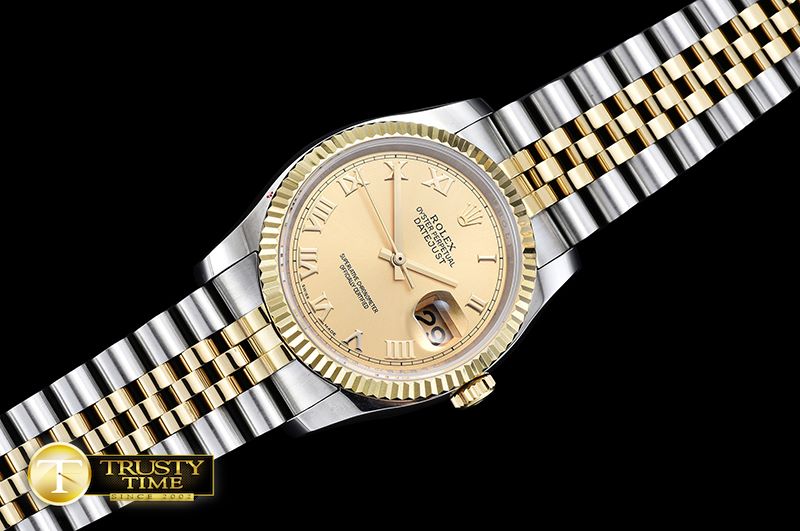 롤렉스 DJ 36mm Jub Flt YG/SS Gold Roman BP A3135 Mod -RDJ0272A