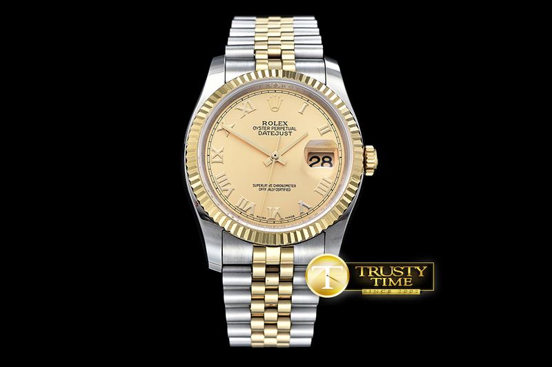 롤렉스 DJ 36mm Jub Flt YG/SS Gold Roman BP A3135 Mod -RDJ0272A